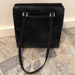 Liz Claiborne shoulder bag in faux black gator